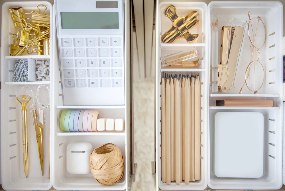 declutter hack: create small spaces for small things and maximize your workplace storage